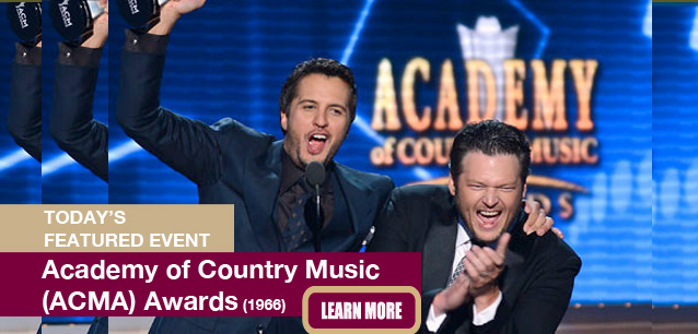 No Image found . This Image is about the event Academy of Country Music (ACMA) Awards (US-TX): May 8. Click on the event name to see the event detail.
