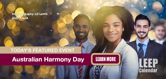 No Image found . This Image is about the event Harmony Day, (AU): March 21. Click on the event name to see the event detail.