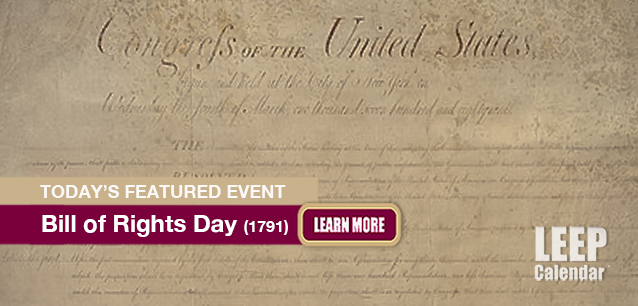 No Image found . This Image is about the event Bill of Rights Day, National (1791): December 15. Click on the event name to see the event detail.