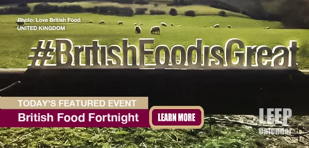 No Image found . This Image is about the event British Food Fortnight (UK): September 20 - October 6. Click on the event name to see the event detail.