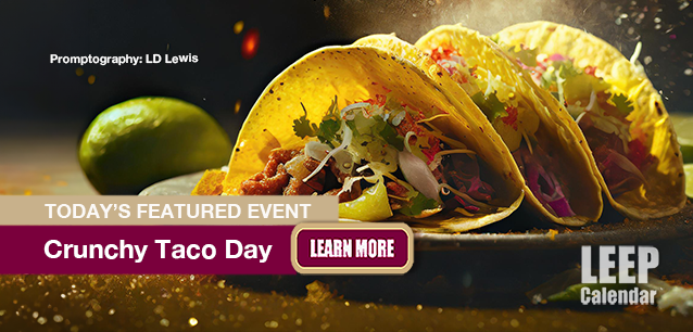 No Image found . This Image is about the event Crunchy Taco Day: March  21. Click on the event name to see the event detail.