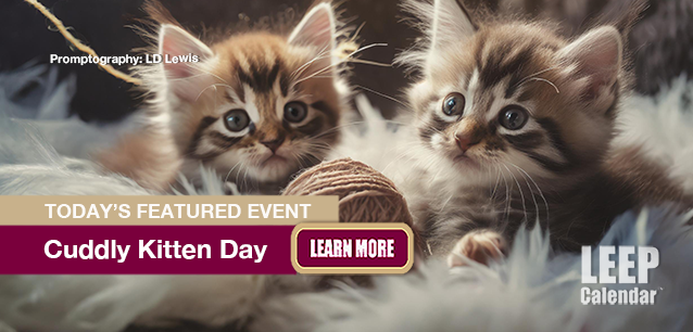 No Image found . This Image is about the event Cuddly Kitten Day: March 23. Click on the event name to see the event detail.