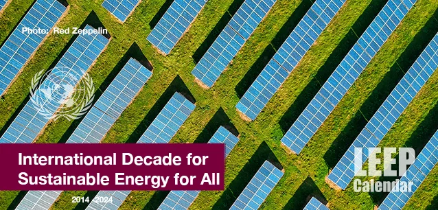No Image found . This Image is about the event Energy, Decade for Sustainable Energy for All: 2014 - 2024. Click on the event name to see the event detail.