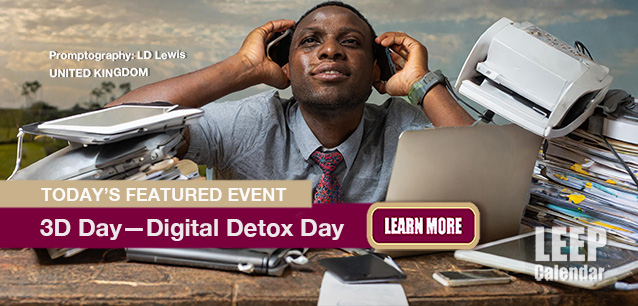 No Image found . This Image is about the event 3D (Digital Detox) Day (UK): September 4. Click on the event name to see the event detail.