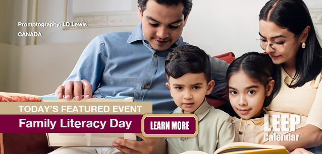 No Image found . This Image is about the event Family Literacy Day (CA): January 27. Click on the event name to see the event detail.