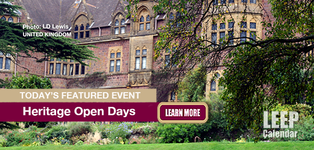 No Image found . This Image is about the event Heritage Open Days (UK): September 5-14 (est). Click on the event name to see the event detail.
