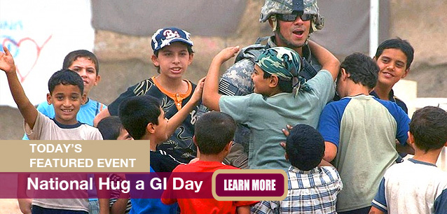 No Image found . This Image is about the event Hug a GI Day: March 4. Click on the event name to see the event detail.