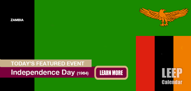 No Image found . This Image is about the event Independence Day, (ZM)(1964): October 27. Click on the event name to see the event detail.