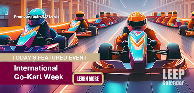 No Image found . This Image is about the event Go-Kart Week, Intl.: September 21-27. Click on the event name to see the event detail.