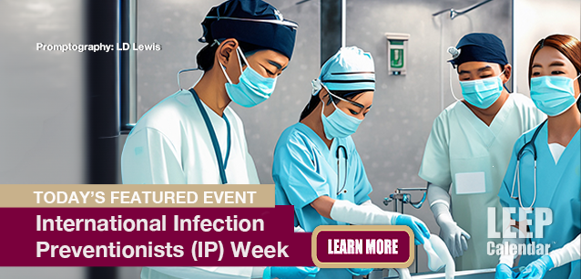 No Image found . This Image is about the event Infection Prevention Week, Intl.: October 12-18 (est). Click on the event name to see the event detail.