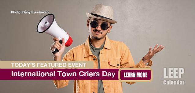 No Image found . This Image is about the event Town Criers Day, Intl.: July 14. Click on the event name to see the event detail.