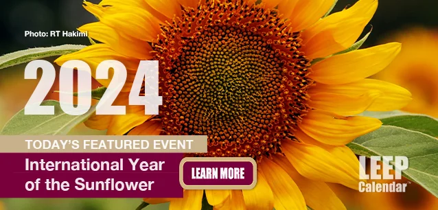 No Image found . This Image is about the event Year of the Sunflower, Intl.: 2024. Click on the event name to see the event detail.