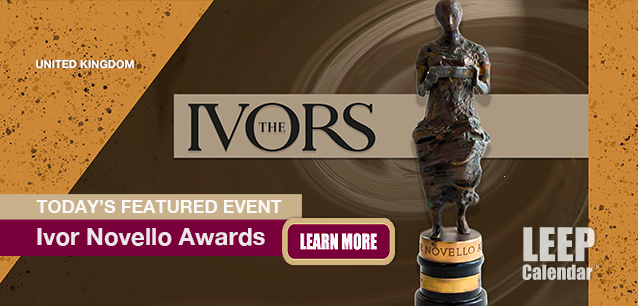 No Image found . This Image is about the event Ivor Novello Awards (UK): May 22 (est). Click on the event name to see the event detail.