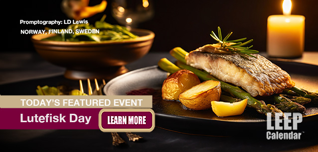 No Image found . This Image is about the event Lutefisk Day (SE/NO/FI): December 9. Click on the event name to see the event detail.