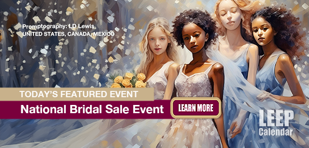 No Image found . This Image is about the event Bridal Sale Event, Ntl (US/CA/MX): July 12-19 (est). Click on the event name to see the event detail.