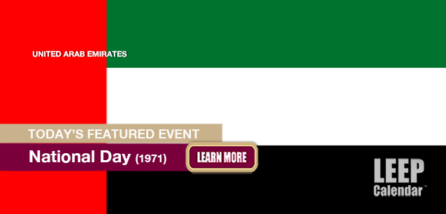 No Image found . This Image is about the event National Day, (AE)(1971): December 2. Click on the event name to see the event detail.