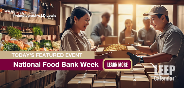 No Image found . This Image is about the event Food Bank Week, Ntl. (1945): October 12-18. Click on the event name to see the event detail.