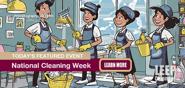 No Image found . This Image is about the event Cleaning Week, Ntl. (US/CA): March 24-30 . Click on the event name to see the event detail.