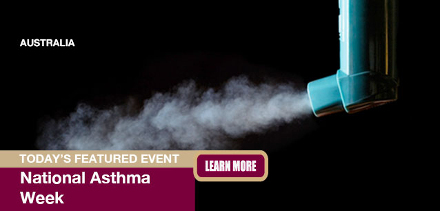 No Image found . This Image is about the event Asthma Week (AU): September 1-7. Click on the event name to see the event detail.