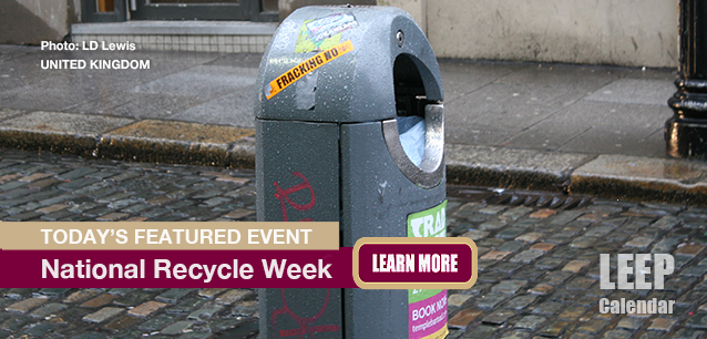 No Image found. This Image is about the event Recycle Week, Ntl. (UK): October 14-20. Click on the event name to see the event detail.