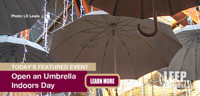 No Image found . This Image is about the event Umbrella, Open an Umbrella Indoors Day: March 13. Click on the event name to see the event detail.