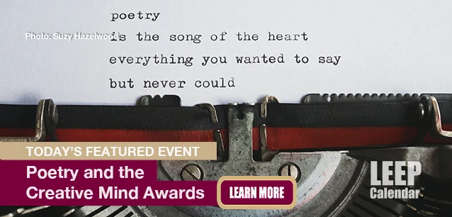 No Image found . This Image is about the event Poetry and the Creative Mind Awards: April 24 (est). Click on the event name to see the event detail.