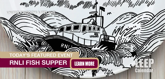 No Image found . This Image is about the event Fish Supper, RNLI (UK): October 1-15 (est). Click on the event name to see the event detail.