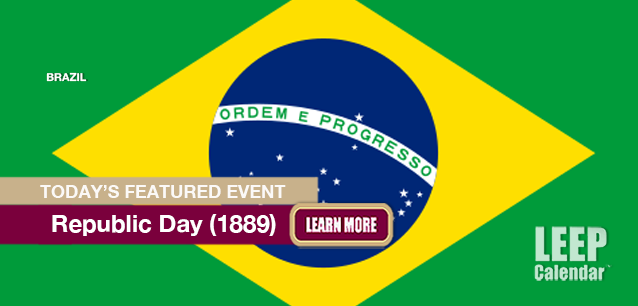 No Image found . This Image is about the event Republic Day, (BR)(1889): November 15. Click on the event name to see the event detail.