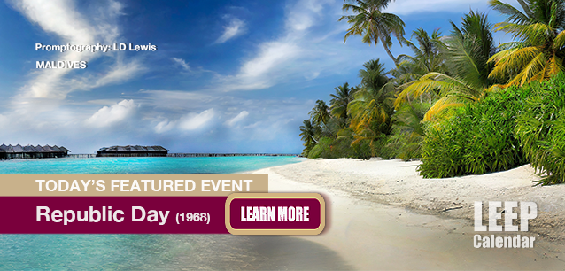 No Image found . This Image is about the event Republic Day, (MV)(1968): November 11. Click on the event name to see the event detail.