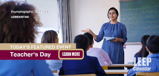 No Image found . This Image is about the event Teacher's Day (UZ): October 1. Click on the event name to see the event detail.