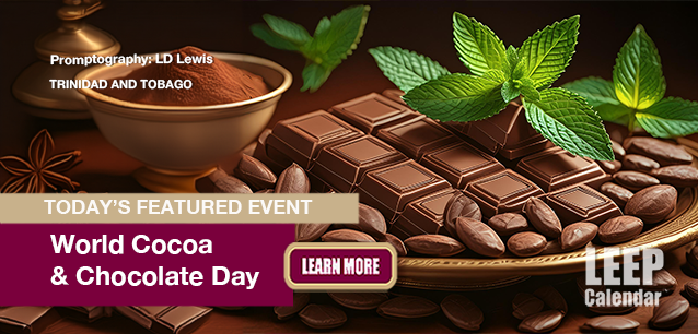 No Image found . This Image is about the event Cocoa and Chocolate Day, World (TT): October 1. Click on the event name to see the event detail.