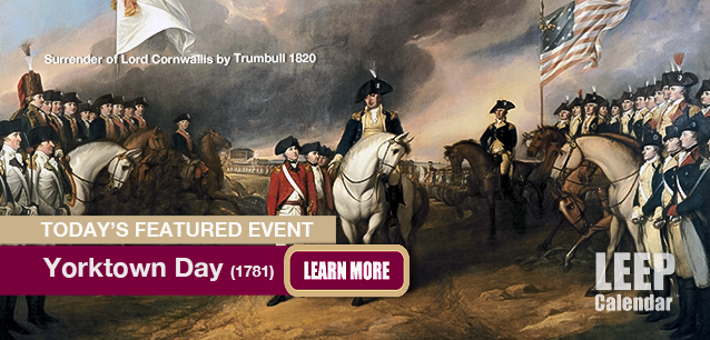 No Image found . This Image is about the event Yorktown Day, Virginia (US-VA)(1781): October 19. Click on the event name to see the event detail.