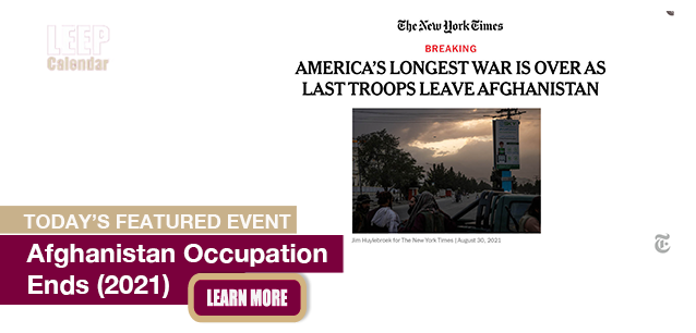 No Image found . This Image is about the event Afghanistan War Ends (AF)(2021): August 30. Click on the event name to see the event detail.