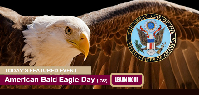 No Image found . This Image is about the event American Bald Eagle Day (1782): June 20. Click on the event name to see the event detail.