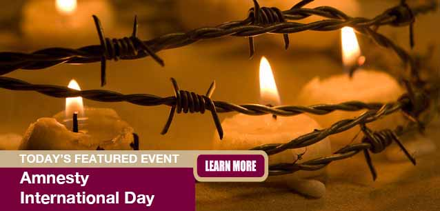 No Image found . This Image is about the event Amnesty International Day,  (1961): May 28. Click on the event name to see the event detail.