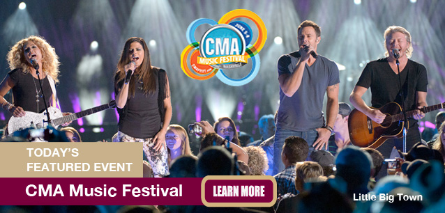 No Image found . This Image is about the event CMA Music Festival (US-TN): June 5-8. Click on the event name to see the event detail.
