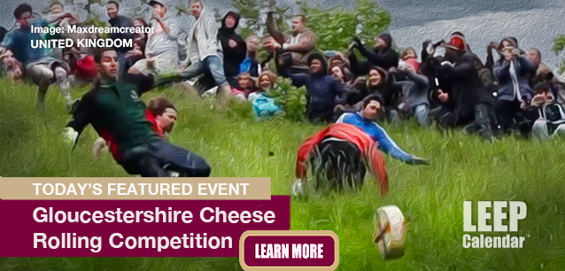 No Image found . This Image is about the event Cheese Rolling Competition, Gloucestershire (UK): May 26. Click on the event name to see the event detail.