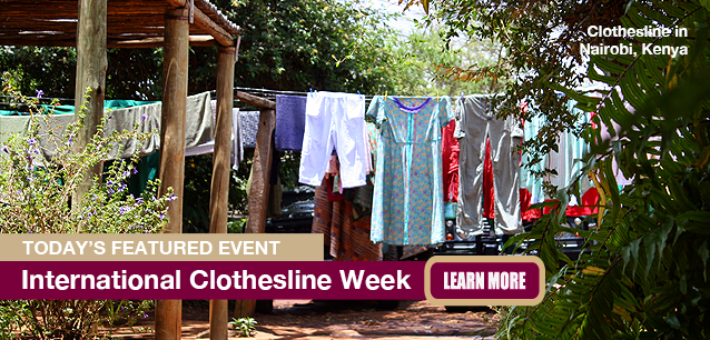No Image found . This Image is about the event Clothesline Week, Intl.: June 7-14. Click on the event name to see the event detail.