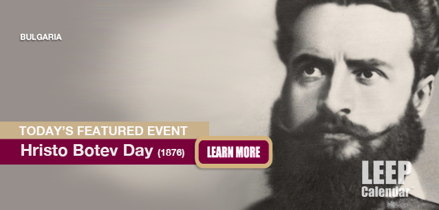 No Image found . This Image is about the event Hristo Botev Day (BG)(1876): June 2. Click on the event name to see the event detail.