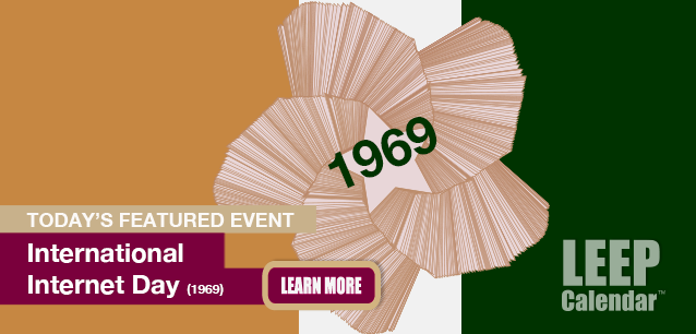 No Image found . This Image is about the event Internet Day, Intl. (1969): October 29. Click on the event name to see the event detail.