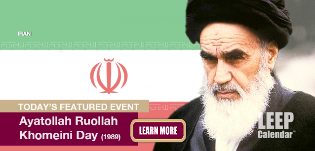 No Image found . This Image is about the event Ayatollah Ruollah Khomeini Day (IR)(1989): June 3. Click on the event name to see the event detail.