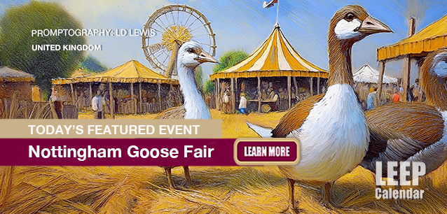 No Image found . This Image is about the event Nottingham Goose Fair, (UK): September 26 - October 5 (est). Click on the event name to see the event detail.