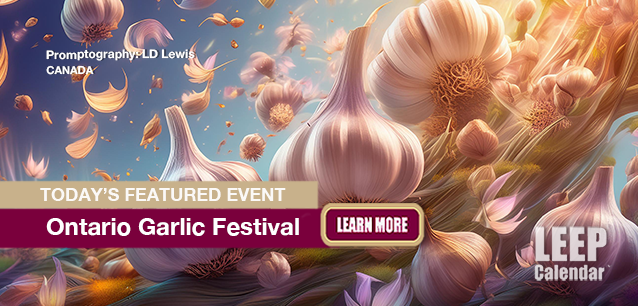 No Image found . This Image is about the event Ontario Garlic Festival: September 28 (est). Click on the event name to see the event detail.
