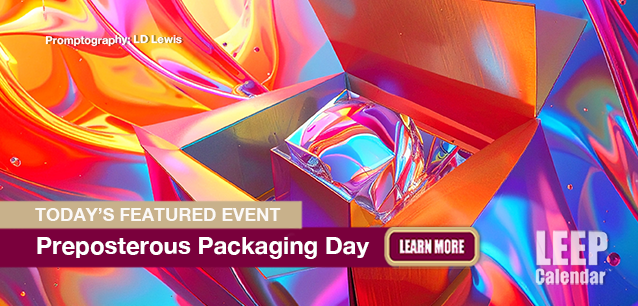 No Image found . This Image is about the event Preposterous Packaging Day: August 7. Click on the event name to see the event detail.