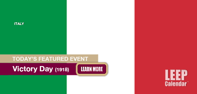 No Image found . This Image is about the event Victory Day, (IT)(1918): November 4. Click on the event name to see the event detail.