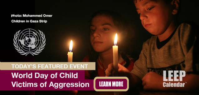 No Image found . This Image is about the event Child Victims of Aggression, World Day of (1982): June 4 . Click on the event name to see the event detail.